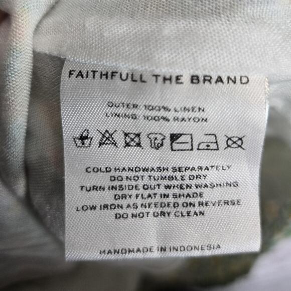 Faithfull The Brand Prairie Dress Sz M Green Yellow Floral Smocked Cottage Fairy - Picture 6 of 12